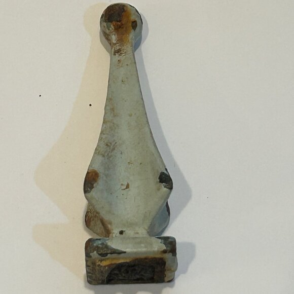 Old Iron Fence Painted Finial Ball Tip Quad Spear VINTAGE - Picture 4 of 7
